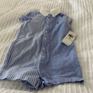 Ralph Lauren button down romper - size 12 months
